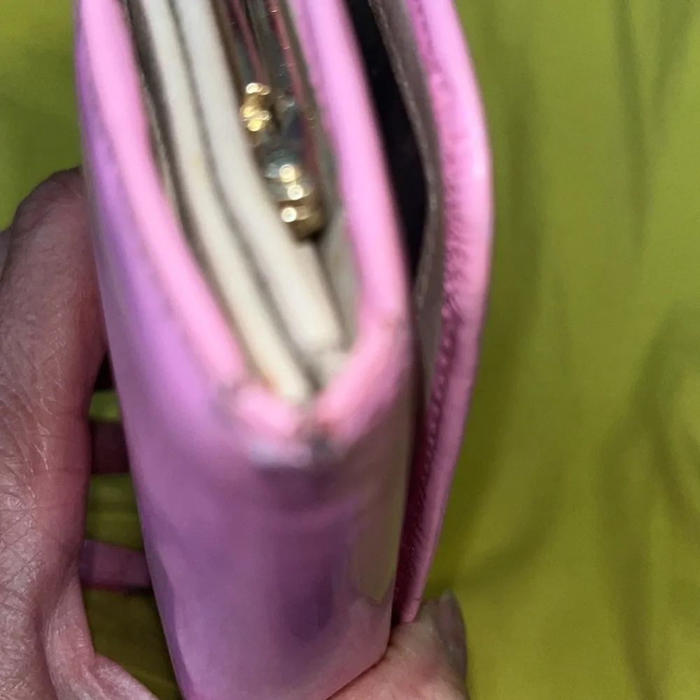 NWOT TED BAKER CRYSTAL BOBBLE MATINEE PATENT LEATHER WALLET IN BRIGHT PINK
